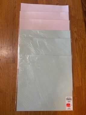 Mint and Pink Polka Dot Vinyl Sheets *6 Sheet Bundle*